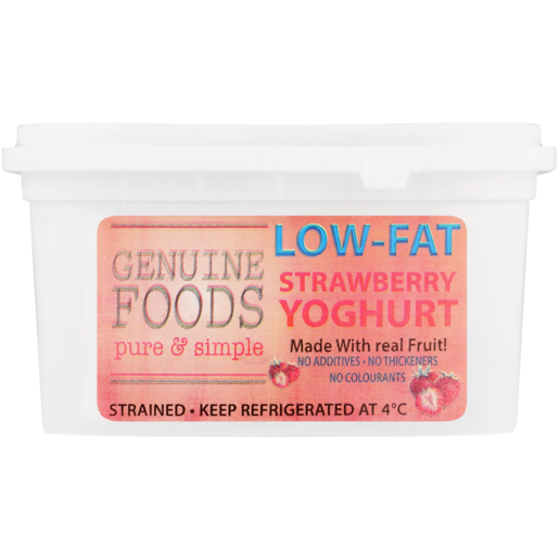 Genuine Foods Strawberry Flavoured Low Fat Yoghurt 250g