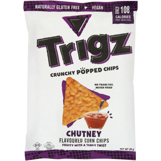 Trigz Chutney Crunchy Popped Corn Chips 28g