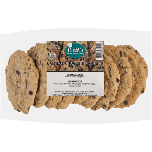 Orit's Oatmeal Choc Chip Biscuits 10 Pack