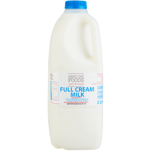 Genuine Foods Full Cream Fresh Milk Bottle 2L