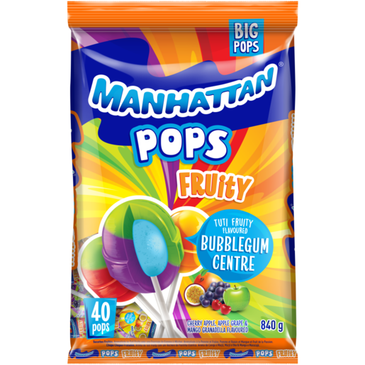 Manhattan Tutti Fruity Flavoured Pops 840g