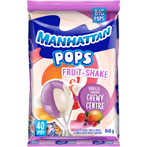 Manhattan Vanilla Flavoured Fruit-Shake Pops 840g
