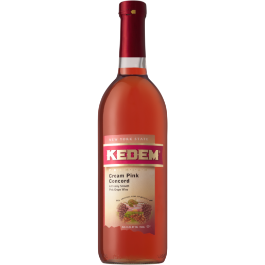 Kedem Premium Cream Pink Concord Kosher Wine Bottle 750ml