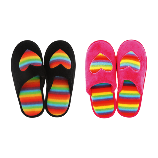 Assorted Ladies Rainbow Slippers (Assorted Sizes - Single Pair)