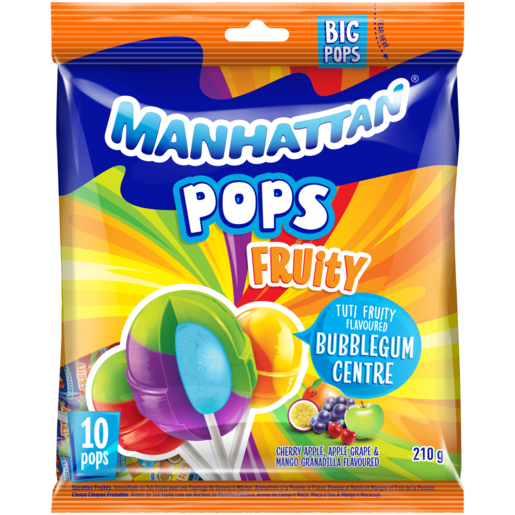 Manhattan Tutti Fruity Flavoured Pops 210g