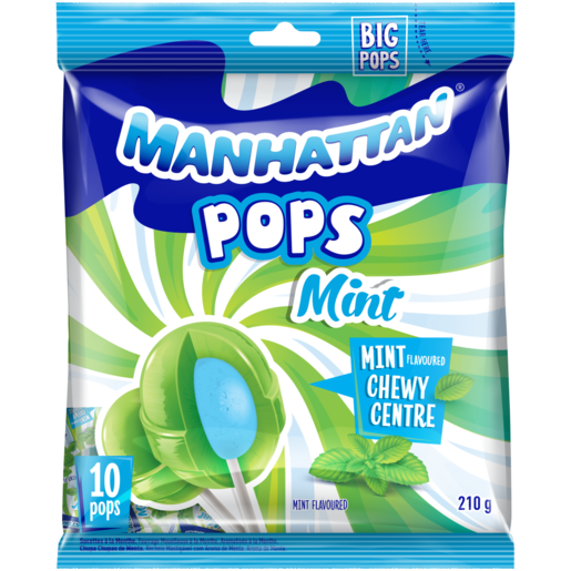 Manhattan Mint Flavoured Pops 210g