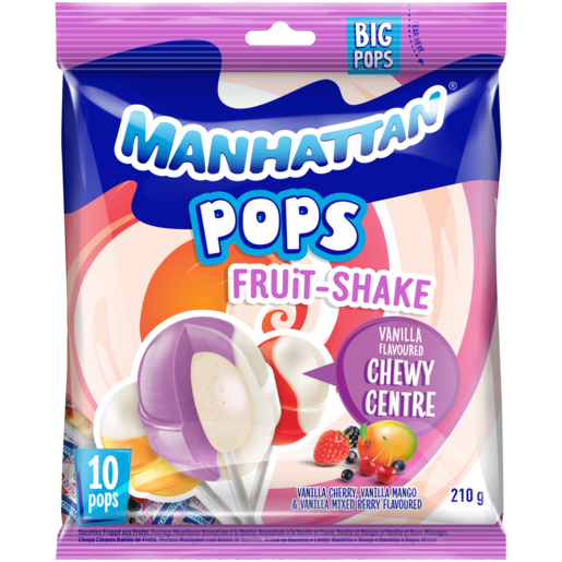 Manhattan Vanilla Flavoured Fruit-Shake Pops 210g