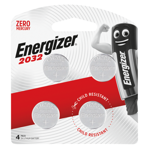 Energizer CR2032 Lithium Batteries 4 Pack