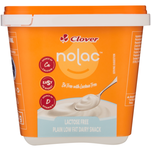 Clover Nolac Plain Lactose Free Low Fat Dairy Snack 750g