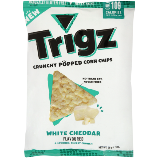 Trigz White Cheddar Crunchy Popped Corn Chips 28g