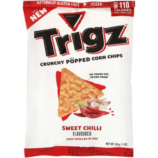 Trigz Sweet Chilli Crunchy Popped Corn Chips 28g
