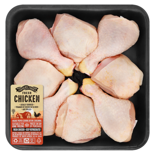 Farmer's Choice Fresh Thighs & Drumsticks Chicken 8 Piece Per Kg