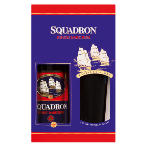 Sqaudron Finest Dark Rum Gift Pack 750ml