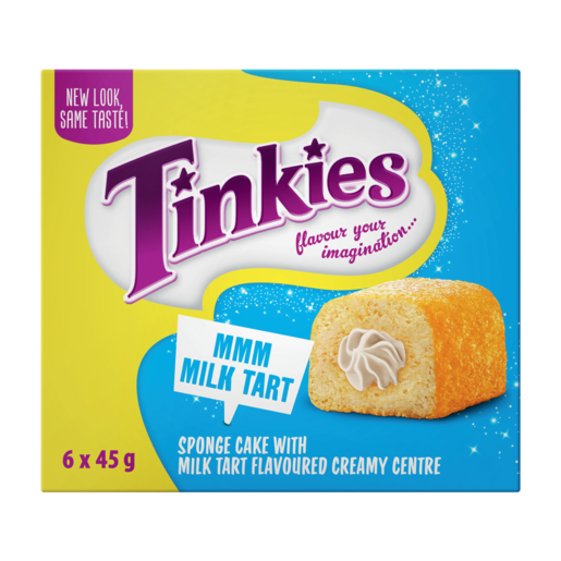 Tinkies Milk Tart Flavoured Sponge Cake 6 x 45g