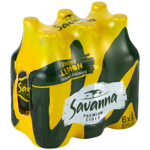 Savanna Angry Lemon Premium Cider Bottles 6 x 500ml