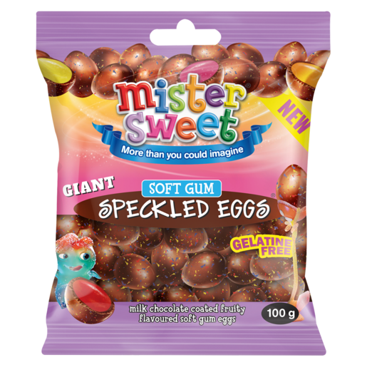 Mister Sweet Giant Soft Gum Speckled Eggs 100g Soft Sweets 