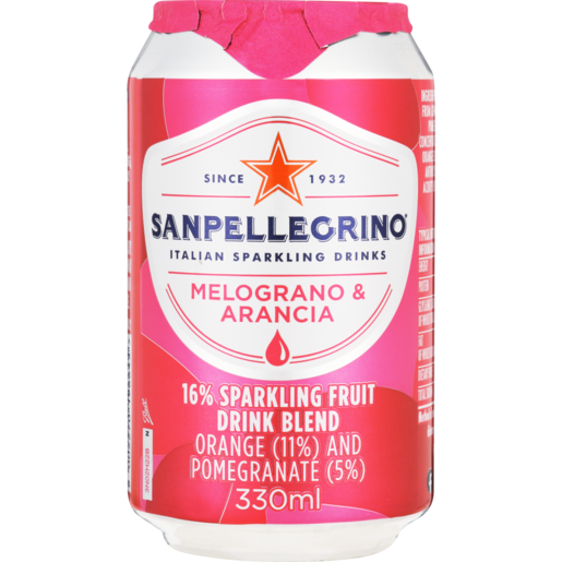 Sanpellegrino Melogran And Arancia Sparkling Drink Can 330ml