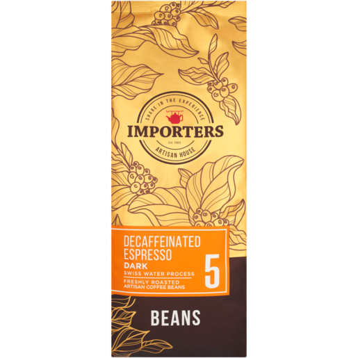 Importers Decaf Espresso 5 Strength Dark Coffee Beans 1kg