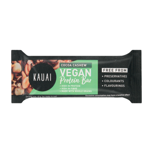 Kauai Cocoa Cashew Vegan Protein Bar 40g