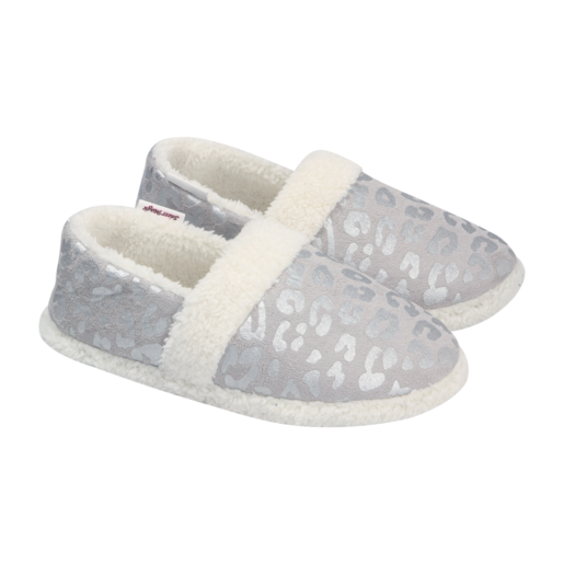 Ladies Grey Slippers Michelle Close Back Size 3-8