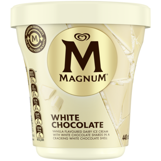 Ola Magnum White Chocolate Vanilla Flavoured Ice Cream Tub 440ml