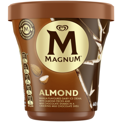 Ola Magnum Almond Vanilla Flavoured Ice Cream Tub 440ml