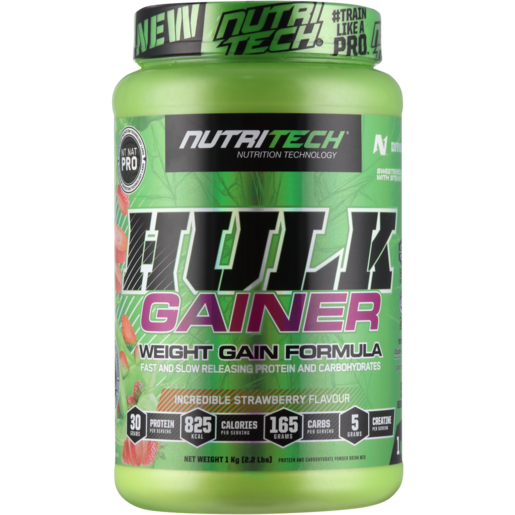 NutriTech Strawberry Flavoured Hulk Gainer Formula 1kg