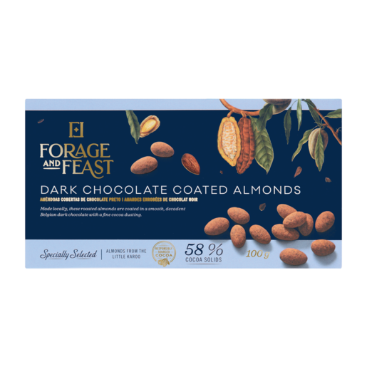 Forage And Feast Dark Chocolate Coated Almonds 100g