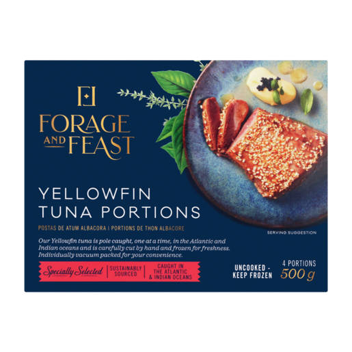 Forage And Feast Frozen Yellowfin Tuna Portions 500g