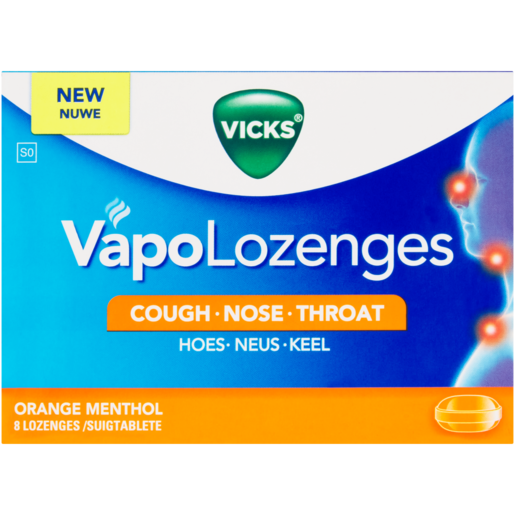Vicks Vapo Orange Flavoured Lozenges 8 Pack