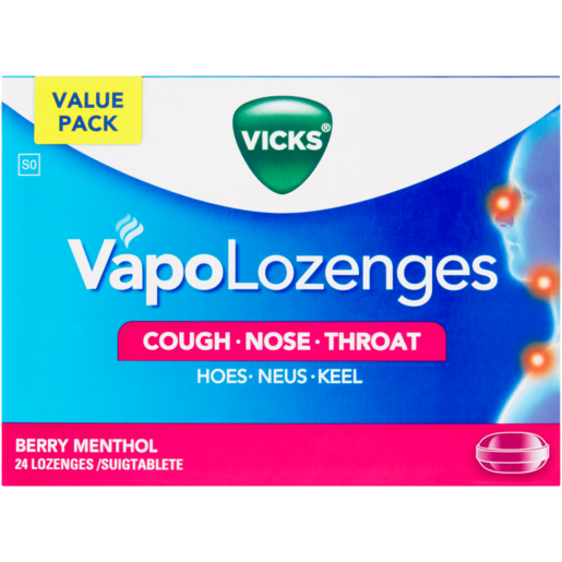 Vicks Vapo Berry Menthol Lozenges 24 Pack