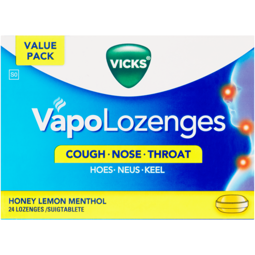 Vicks Vapo Honey Lemon Menthol Lozenges 24 Pack