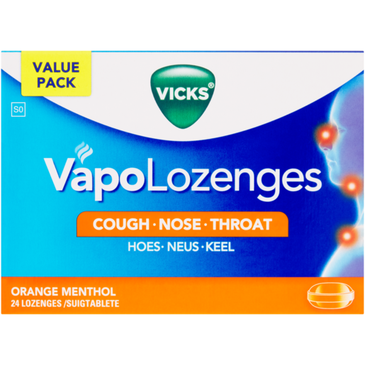 Vicks Vapo Orange Menthol Lozenges 24 Pack