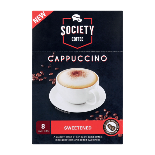 Society Coffee Cappuccino Sweetened 8 Pack