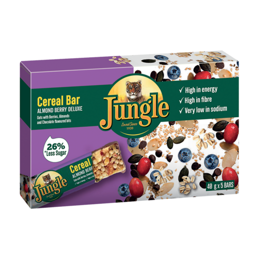 Jungle Almond Berry Deluxe Cereal Bars 5 x 40g