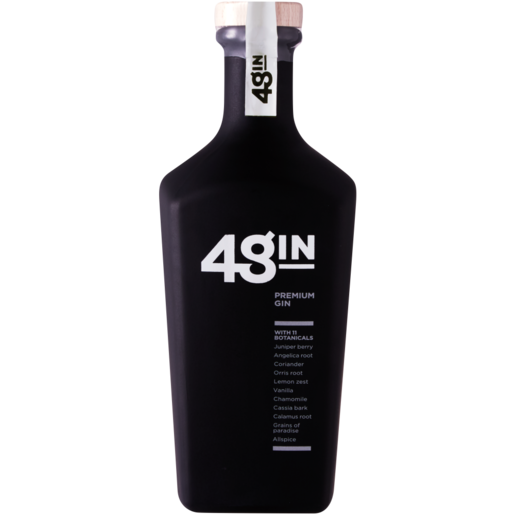 48 Gin Premium Platinum Black Gin Bottle 750ml