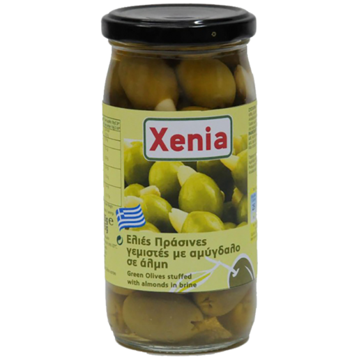 Xenia Green Olives Stuffed with Almonds in Brine 355g 