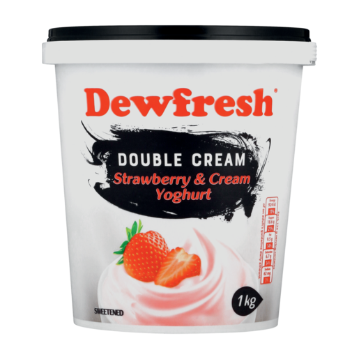 Dewfresh Strawberry & Cream Flavoured Double Cream Yoghurt 1kg