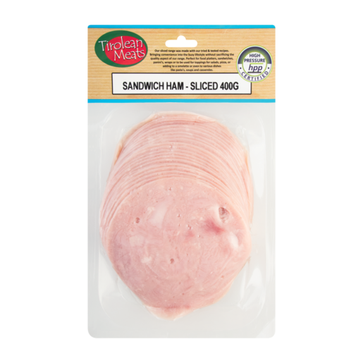 Tirolean Meats Sliced Sandwich Ham 400g