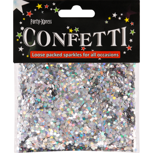 Party Xpress Silver Sparkle Foil Confetti 20g