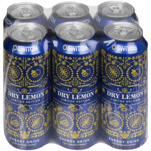 Switch Dry Lemon Energy Drink 6 x 500ml