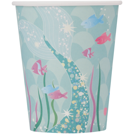 Mermaid Fun Disposable Paper Cups 8 Pack
