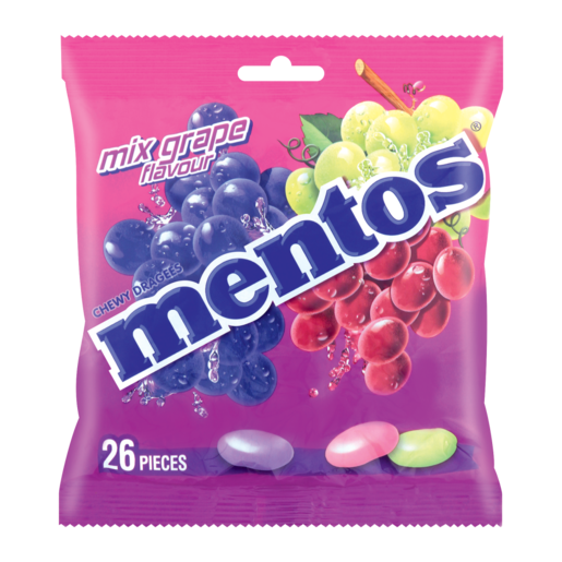 Mentos Mixed Grape Flavoured Sweets 26 Pack