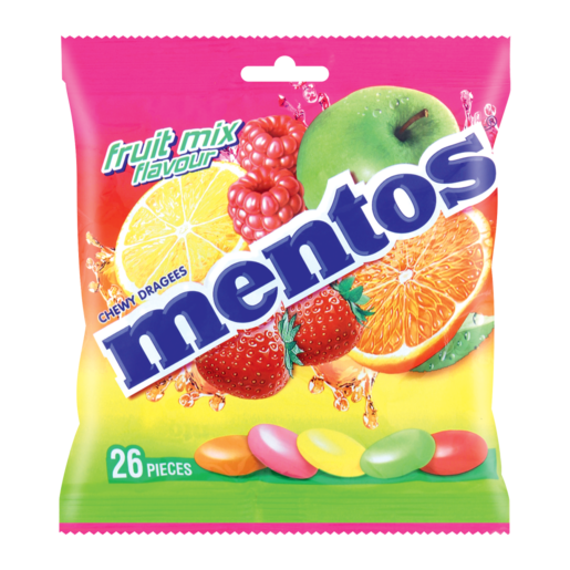 Mentos Fruit Mix Flavoured Sweets 26 Pack