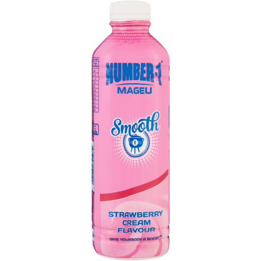 Number 1 Strawberry Cream Flavoured Smooth Mageu Bottle 1L