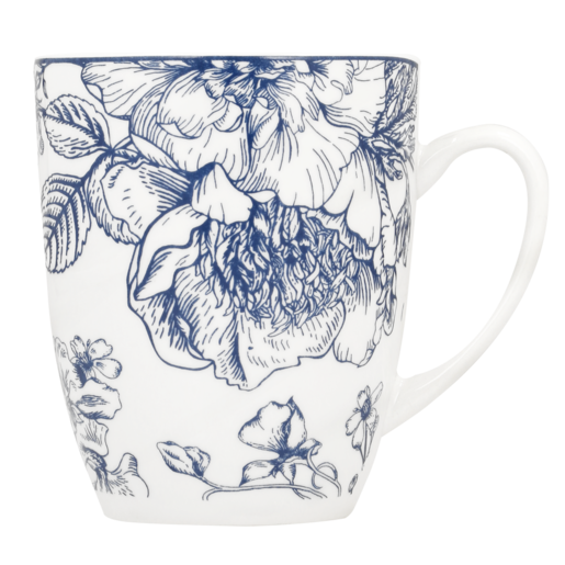 Blue & White Floral Coffee Mug 355ml
