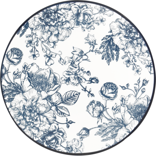 Blue & White Floral Side Print 19cm