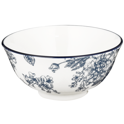 Blue & White Floral Bowl 15.5cm