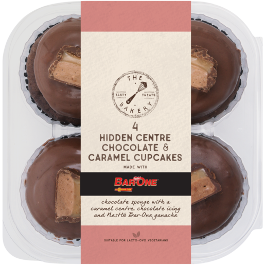 The Bakery Hidden Centre Bar One Cupcakes 4 Pack