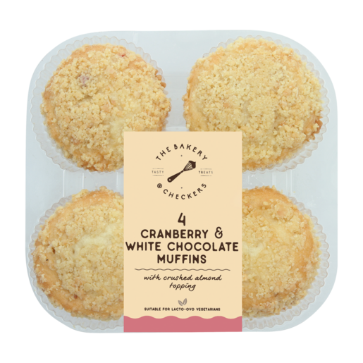 The Bakery Cranberry & White Chocolate Muffins 4 Pack